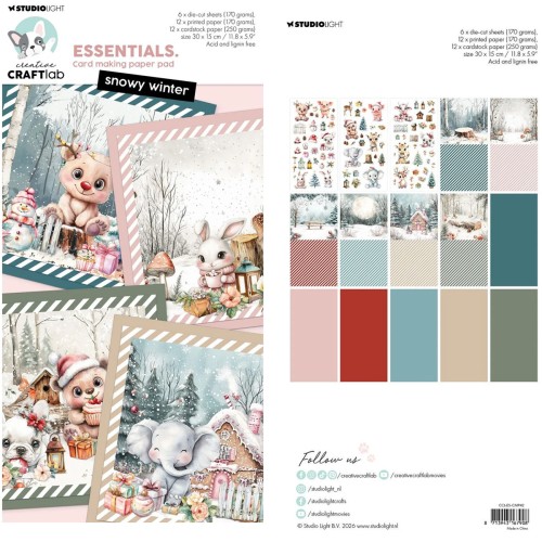 Zestaw papierów do scrapbookingu 15x30 - StudioLight - Card making Snowy winter #1