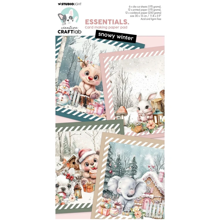 Zestaw papierów do scrapbookingu 15x30 - StudioLight - Card making Snowy winter #2