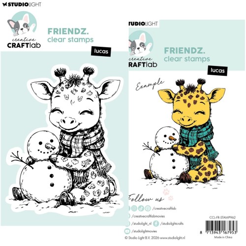 Stempel przezroczysty - Studio Light - Lucas żyrafa z bałwankiem #1