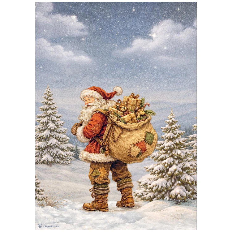 Papier ryżowy A4 - Stamperia - Silent Night Mikołaj #1