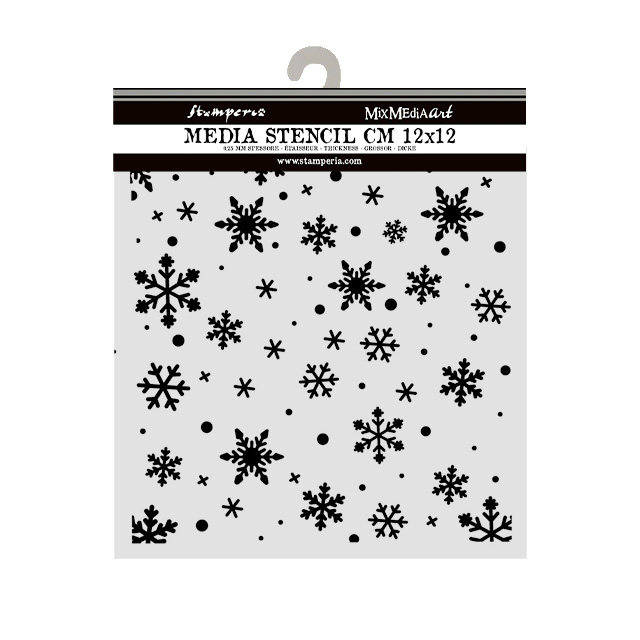 Szablon mix media 3D 12x12cm - Wzór śnieżynki - Stamperia  #2