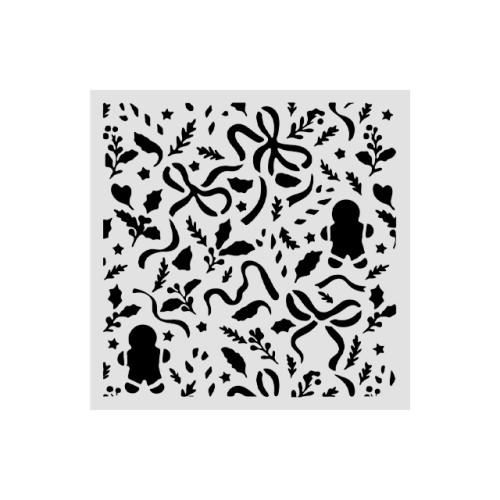 Szablon mix media 3D 12x12cm - Wstążki i pierniczki - Stamperia  #1