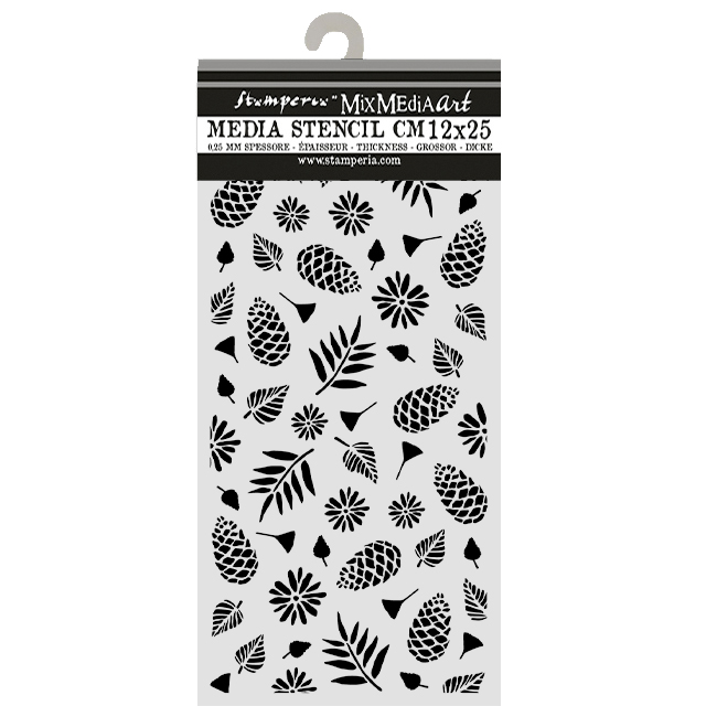 Szablon mix media 3D 12x25cm - Szyszki - Stamperia #2
