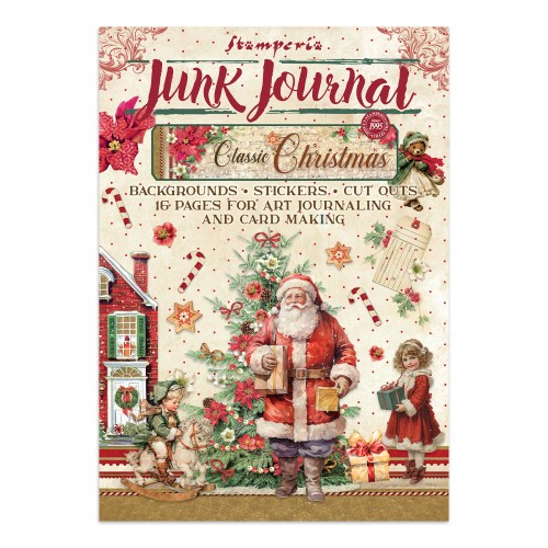 Zestaw papierów, naklejek i elementów Junk Journal - Classic Christmas - Stamperia  #1