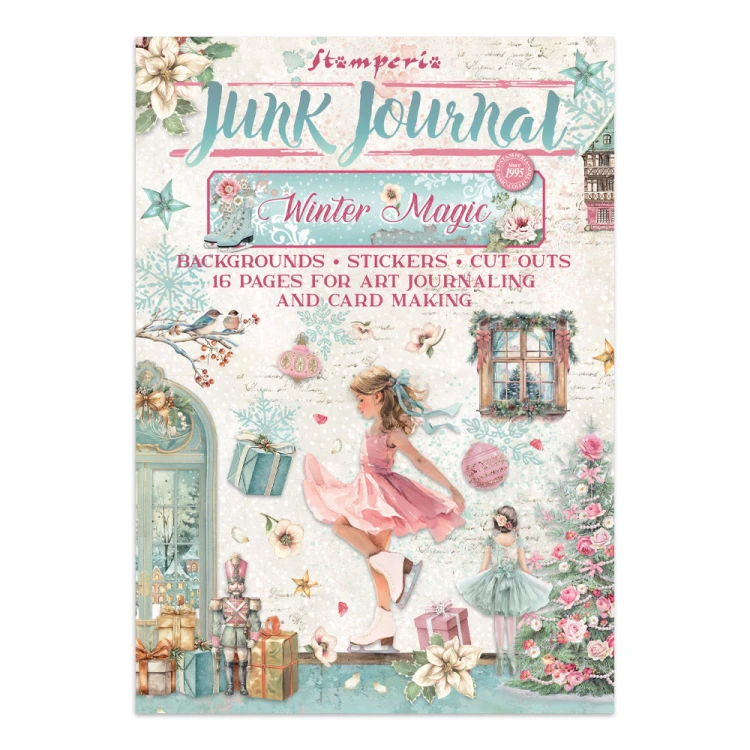 Zestaw papierów, naklejek i elementów Junk Journal - Winter Magic - Stamperia  #1