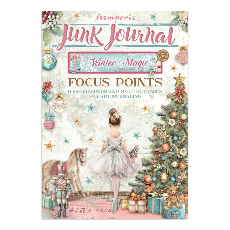 Zestaw papierów, naklejek i elementów Junk Journal - Winter Magic - Stamperia  #1