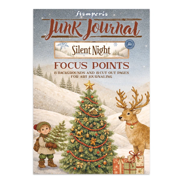 Zestaw papierów, naklejek i elementów Junk Journal - Silent Night - Stamperia  #1