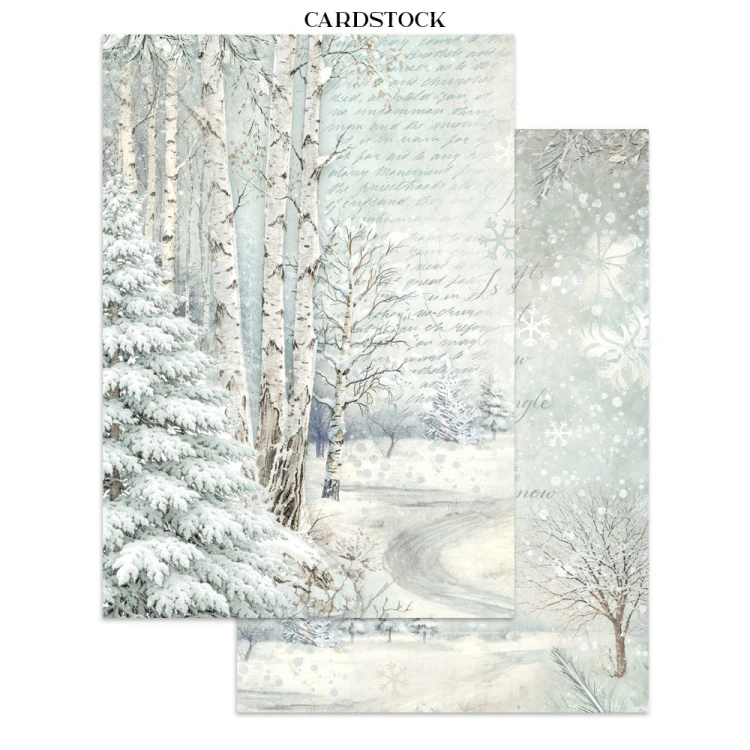 Zestaw papierów, naklejek i elementów Junk Journal - White Christmas - Stamperia  #7