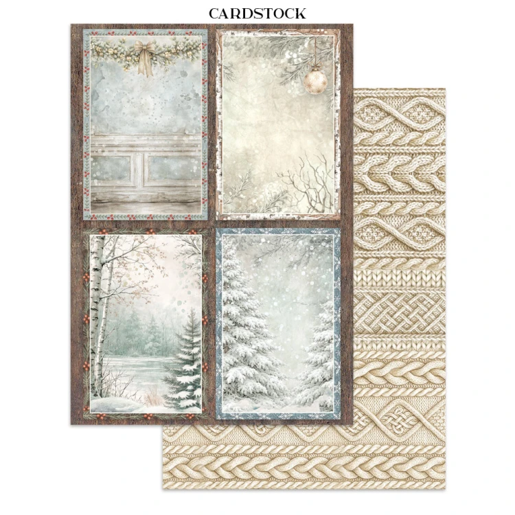 Zestaw papierów, naklejek i elementów Junk Journal - White Christmas - Stamperia  #8