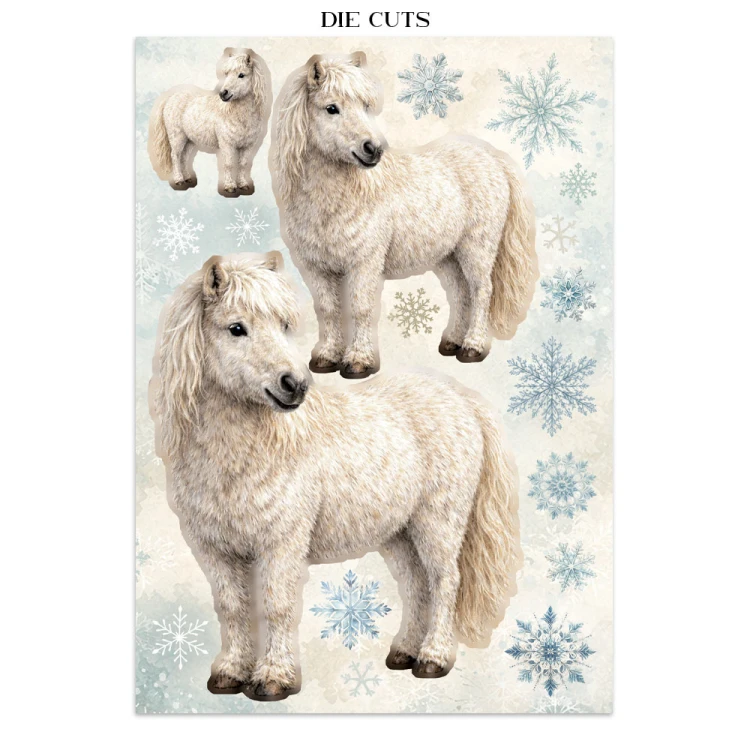Zestaw papierów, naklejek i elementów Junk Journal - White Christmas - Stamperia  #13