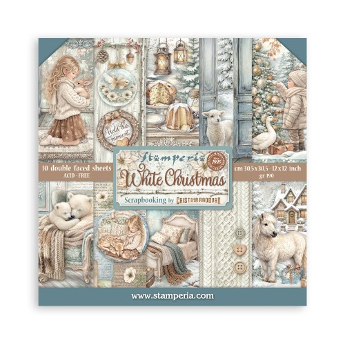 Zestaw papierów do scrapbookingu 30x30 - White Christmas - Stamperia #1