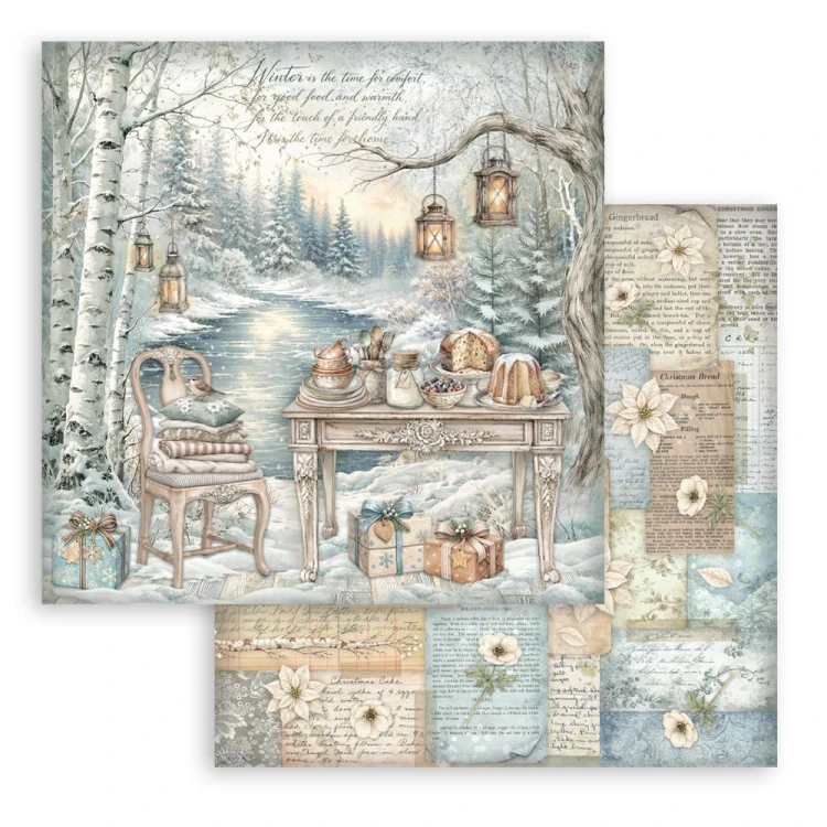 Zestaw papierów do scrapbookingu 30x30 - White Christmas - Stamperia #3
