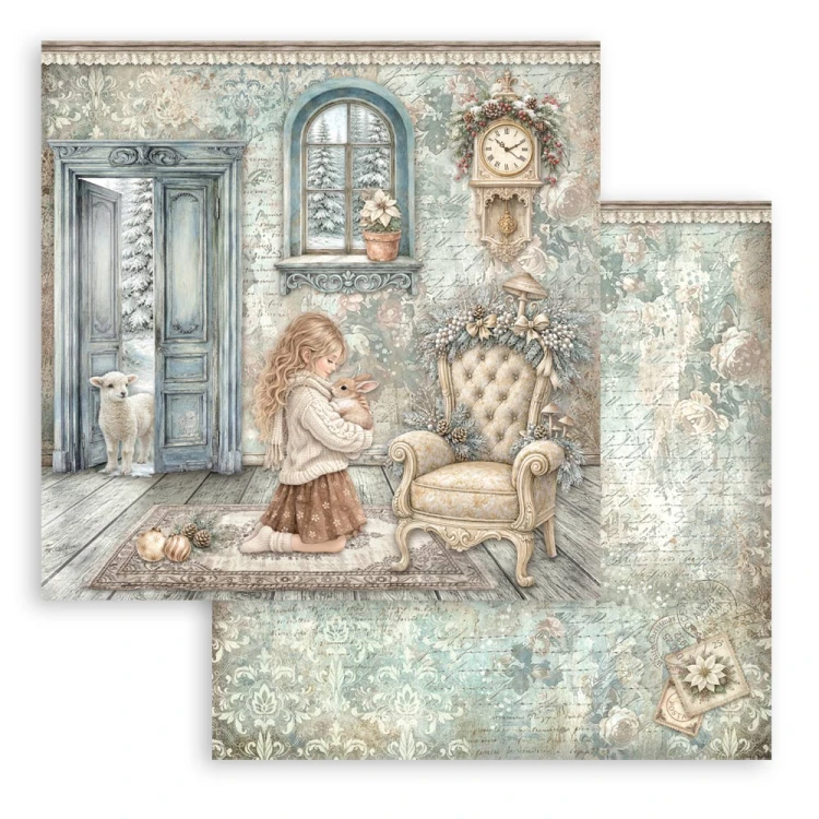 Zestaw papierów do scrapbookingu 30x30 - White Christmas - Stamperia #5