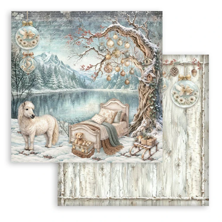 Zestaw papierów do scrapbookingu 30x30 - White Christmas - Stamperia #6