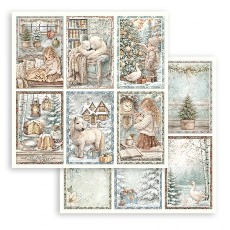 Zestaw papierów do scrapbookingu 30x30 - White Christmas - Stamperia #7