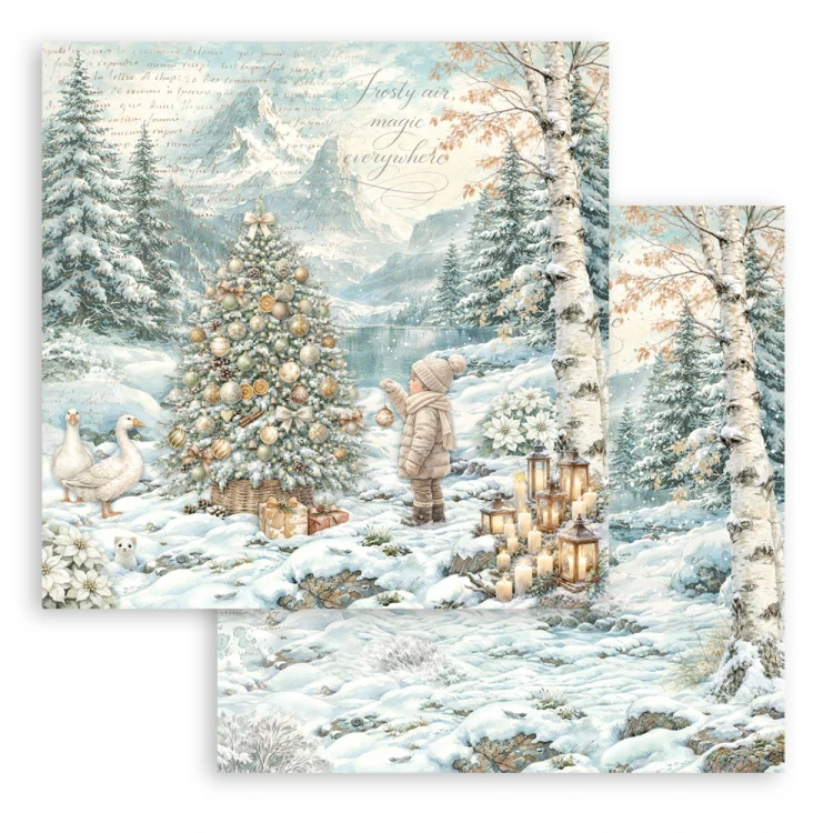 Zestaw papierów do scrapbookingu 30x30 - White Christmas - Stamperia #8