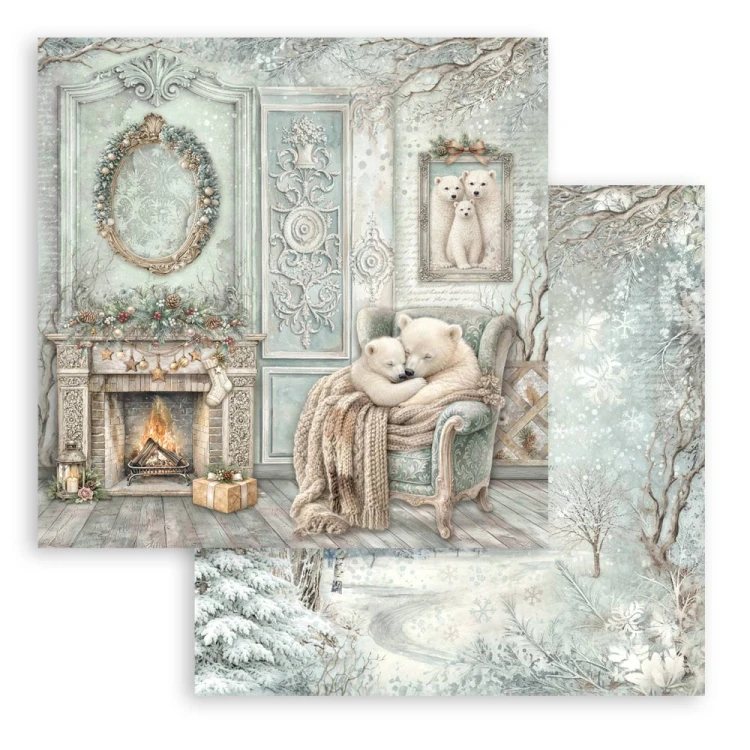 Zestaw papierów do scrapbookingu 30x30 - White Christmas - Stamperia #9