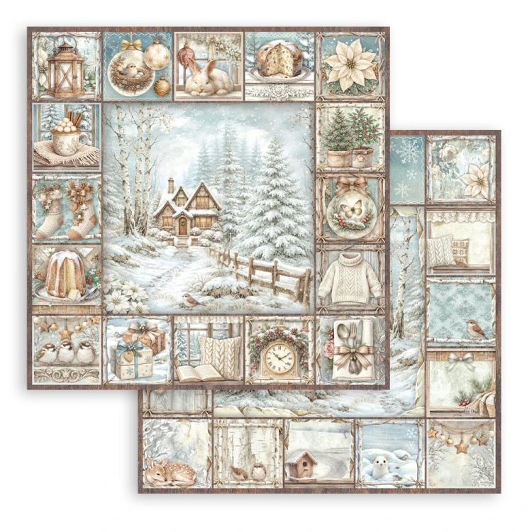 Zestaw papierów do scrapbookingu 30x30 - White Christmas - Stamperia #10
