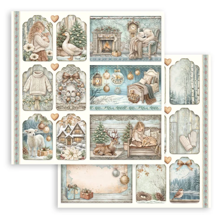 Zestaw papierów do scrapbookingu 30x30 - White Christmas - Stamperia #11