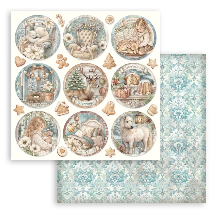 Zestaw papierów do scrapbookingu 30x30 - White Christmas - Stamperia #12