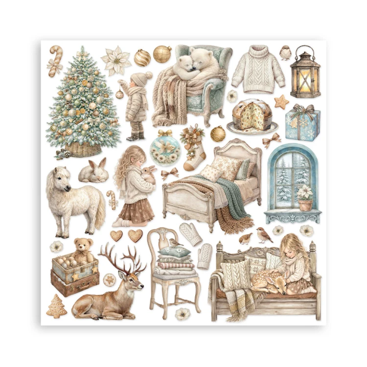 Zestaw papierów do scrapbookingu 30x30 - White Christmas - Stamperia #13