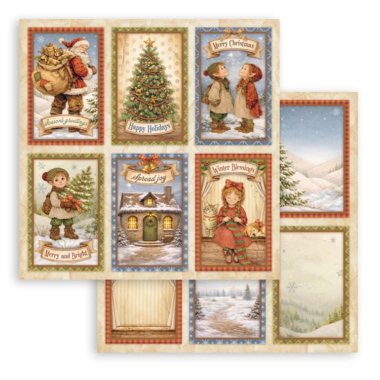 Zestaw papierów do scrapbookingu 20x20 - Silent Night - Stamperia #10