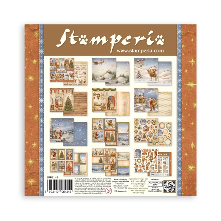 Zestaw papierów do scrapbookingu 20x20 - Silent Night - Stamperia #14