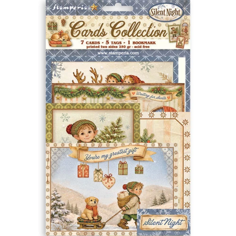 Zestaw kart i tagów do scrapbookingu - Stamperia - Silent Night #1
