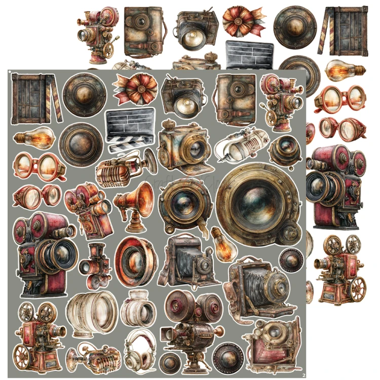 Zestaw dodatków do scrapbookingu - Craft o'clock - Silver Screen Magic - Cinema #3