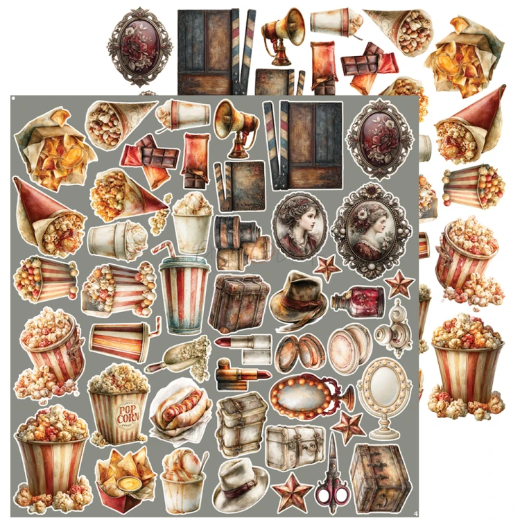 Zestaw dodatków do scrapbookingu - Craft o'clock - Silver Screen Magic - Cinema #5