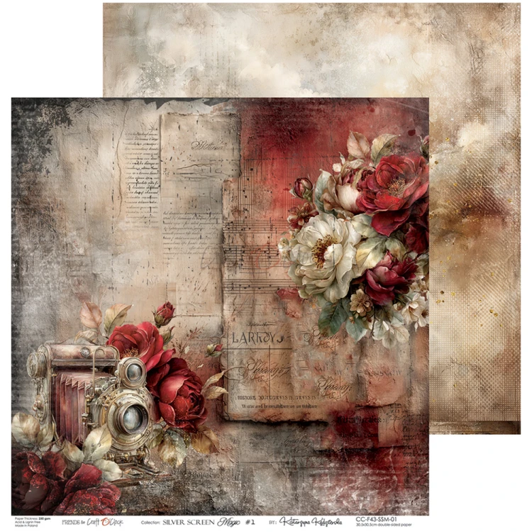 Zestaw papierów do scrapbookingu 30x30 - Craft o'clock - Silver Screen Magic #2