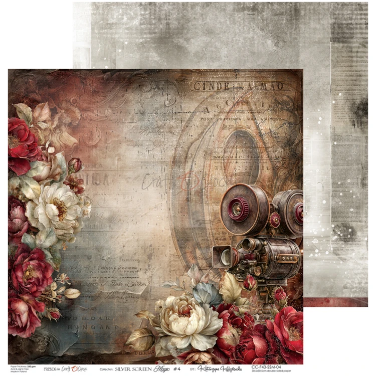 Zestaw papierów do scrapbookingu 30x30 - Craft o'clock - Silver Screen Magic #5