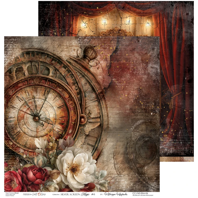 Zestaw papierów do scrapbookingu 30x30 - Craft o'clock - Silver Screen Magic #7