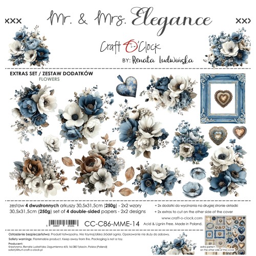 Zestaw dodatków do scrapbookingu  - Craft o'clock - MR & MRS ELEGANCE - Flowers #1