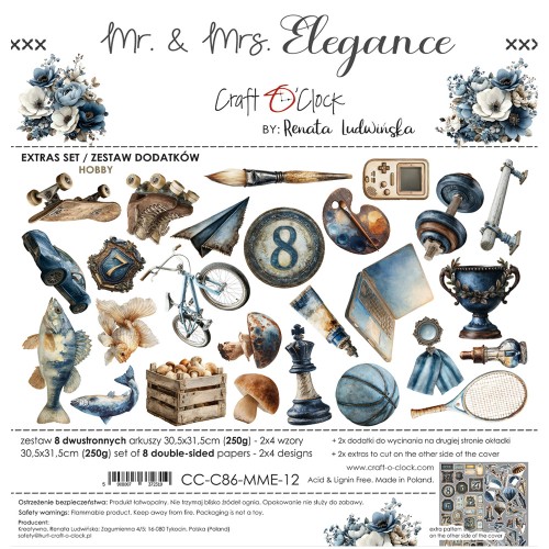 Zestaw dodatków do scrapbookingu - Craft o'clock - Mr & Mrs Elegance - Hobby #1