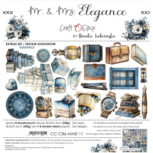 Zestaw dodatków do scrapbookingu - Craft o'clock - Mr & Mrs Elegance - elegance #1