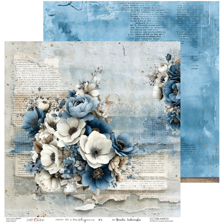 Zestaw papierów do scrapbookingu 30x30 - Craft o'clock - Mr & Mrs Elegance #2