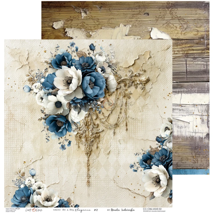 Zestaw papierów do scrapbookingu 30x30 - Craft o'clock - Mr & Mrs Elegance #3