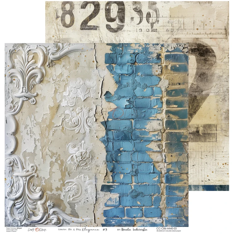 Zestaw papierów do scrapbookingu 30x30 - Craft o'clock - Mr & Mrs Elegance #4