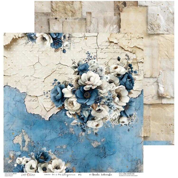 Zestaw papierów do scrapbookingu 30x30 - Craft o'clock - Mr & Mrs Elegance #5