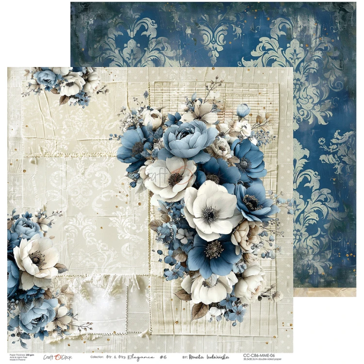 Zestaw papierów do scrapbookingu 30x30 - Craft o'clock - Mr & Mrs Elegance #7