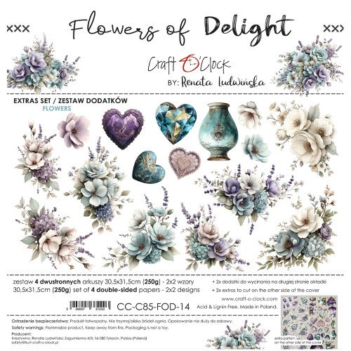 Zestaw dodatków do scrapbookingu  - Craft o'clock - Flowers of Delight - Flowers #1