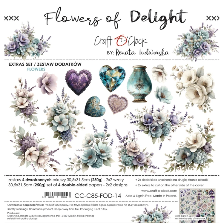 Zestaw dodatków do scrapbookingu  - Craft o'clock - Flowers of Delight - Flowers #1