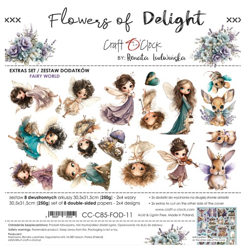 Zestaw dodatków do scrapbookingu - Craft o'clock - Flowers of Delight - Fairy World #1