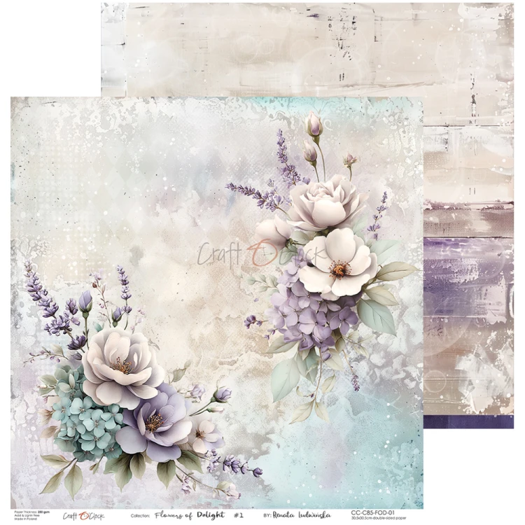 Zestaw papierów do scrapbookingu 30x30 - Craft o'clock - Flowers of Delight #2