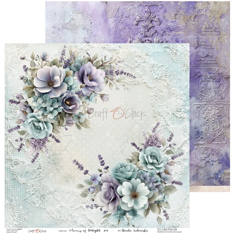 Zestaw papierów do scrapbookingu 30x30 - Craft o'clock - Flowers of Delight #5