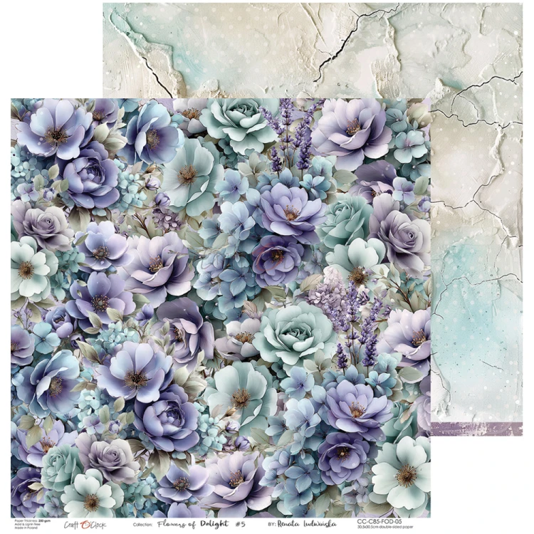 Zestaw papierów do scrapbookingu 30x30 - Craft o'clock - Flowers of Delight #6