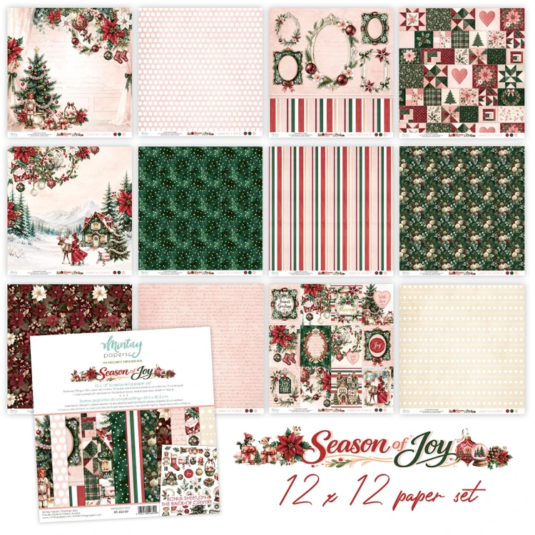 Zestaw papierów do scrapbookingu 30x30 - Mintay - Season of Joy #2