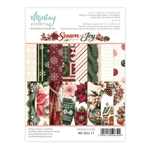 Zeszyt uzupełniający papierów do scrapbookingu 15x20 - Mintay - Season of Joy #1