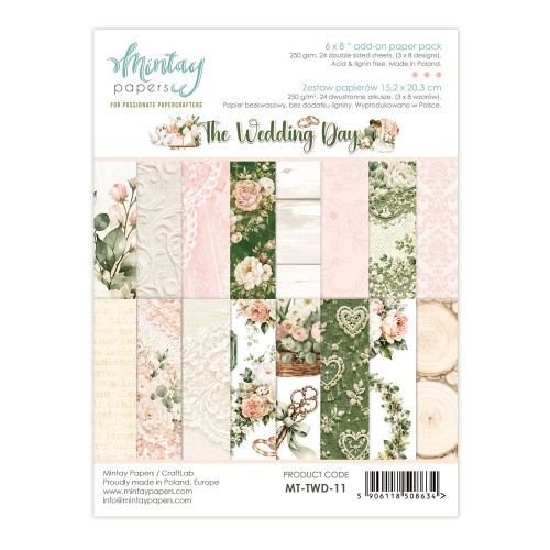 Zeszyt uzupełniający papierów do scrapbookingu 15x20 - Mintay - The Wedding Day #1